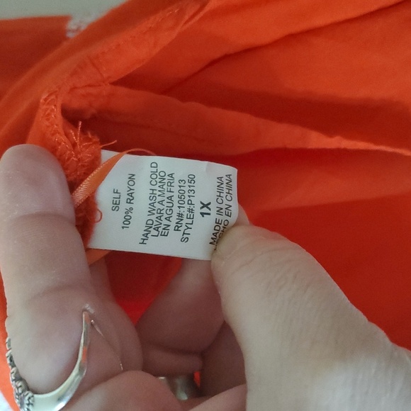 Andree By Unit Womens Plus Size BoHo Embroidered Spring Summer Blouse Top 1X - Picture 5 of 9